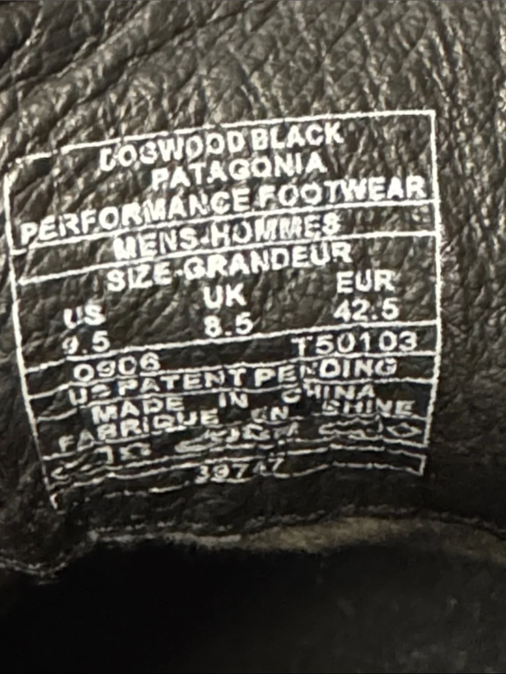 Patagonia Skywalk Men's Black Leather Lace-Up Casual Shoes